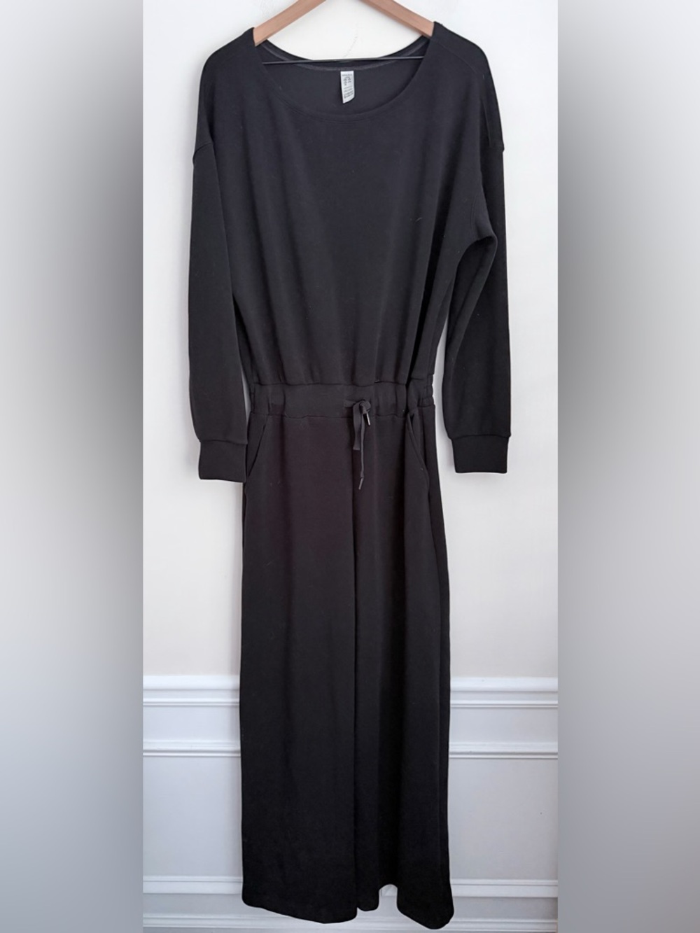 Spanx Black Long Sleeve Jumpsuit wide leg soft L - Picture 2 of 6